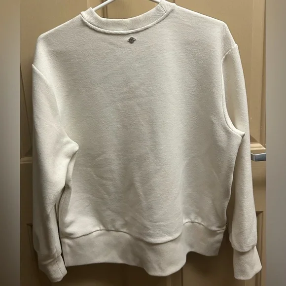 Calia Cream Crewneck Sweatshirt with side zippers - Picture 2 of 6